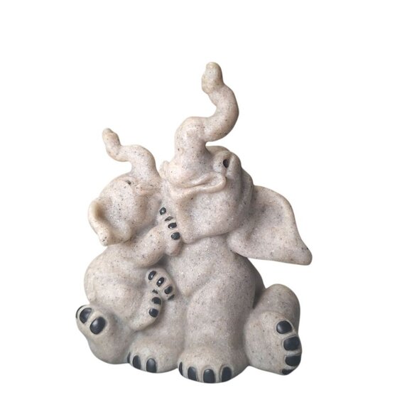 Quarry Critters Elephant Evian‎ Ella 2001 Figurine Resin Stone Vintage Smiles - Picture 7 of 7